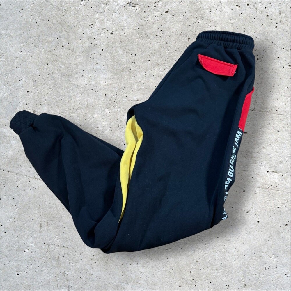 I.AM.GIA Blaster Colorblock Fleece Joggers Sweatpants Women Size Medium Black